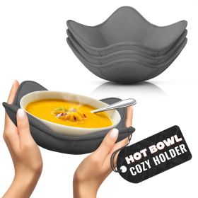 4 Pcs Microwave Bowl Holders for Hot Food 7.5 inch Gray Microwave Bowl Cozy Holders for Safe & Easy Handling of Hot Bowls Saucers & Cups Machine